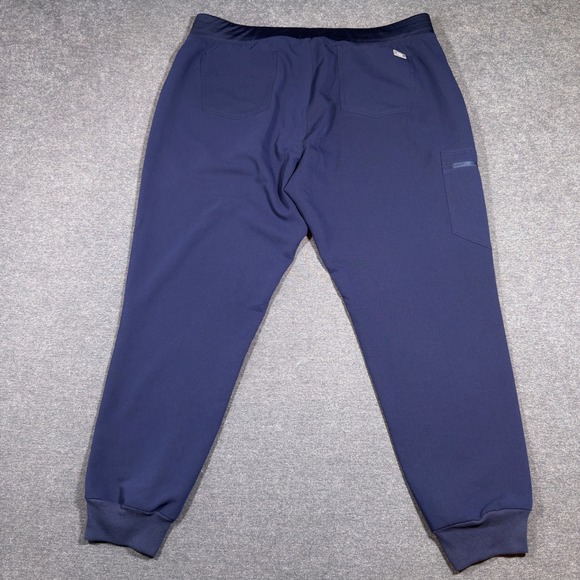 FIGS Zamora Jogger Scrub Pants Women XXL Navy Blue Cargo Pockets Drawstring - Picture 4 of 8